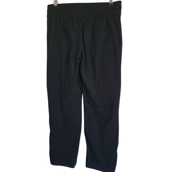 Hurley Women's Black Linen Casual Beach Pants Size Medium Elastic Waist EUC - Picture 1 of 7